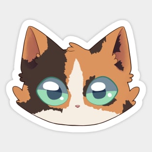 Cute Calico Cat Face Sticker